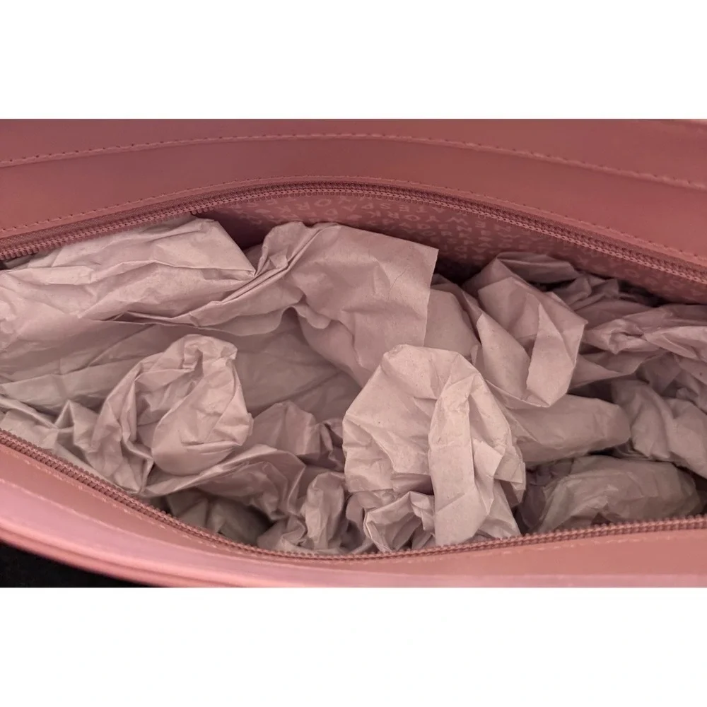 Kate Spade Karla Pink Smooth Leather Tote Seton Drive Mauve Sequin Bow Charm